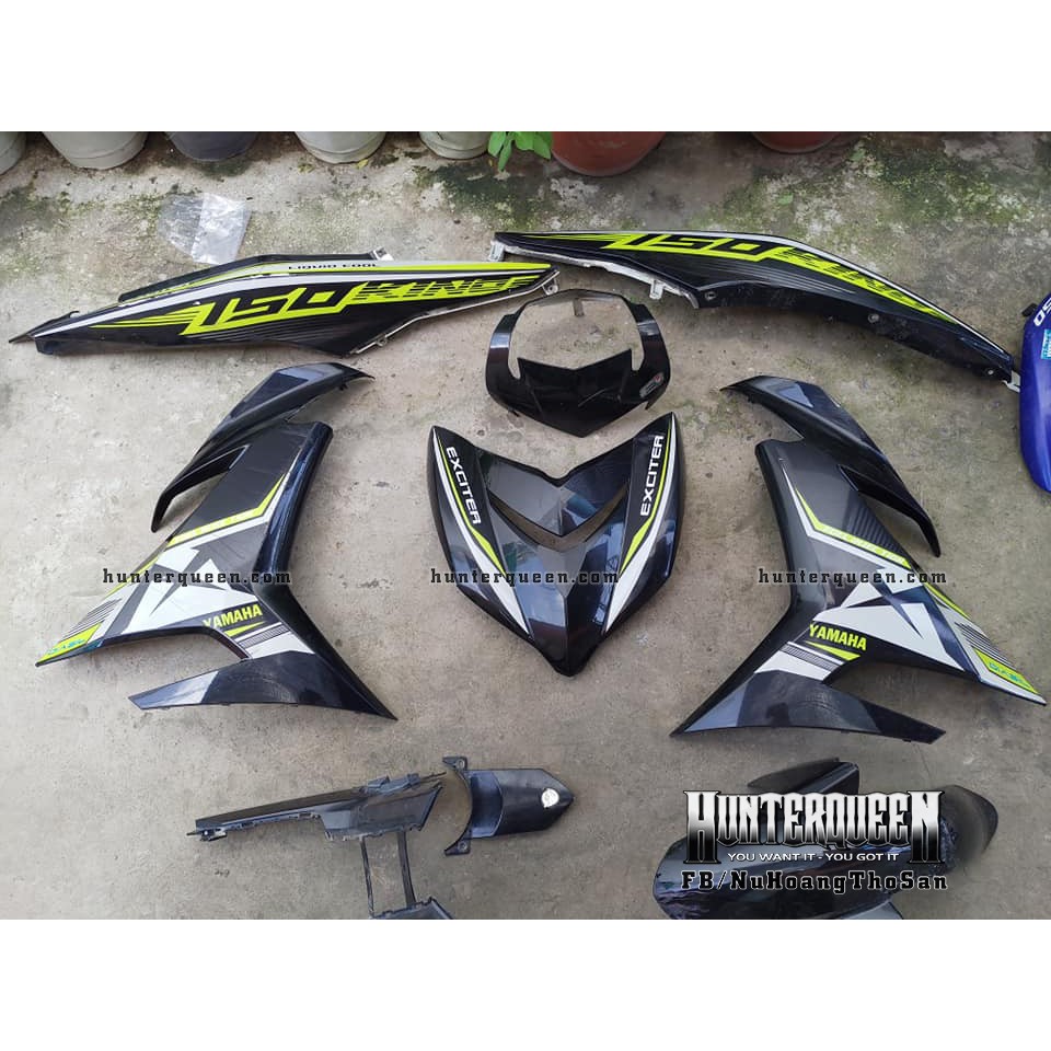 Tem Exciter 150, MX nhọn. Xe đen, tem vàng chanh. Chỉnh sửa theo yêu cầu. Sắc nét, bền màu, chống nước
