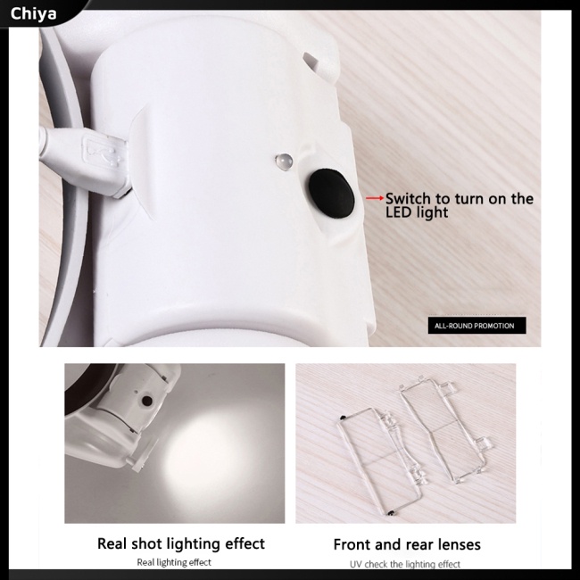 Kính Lúp Đeo Đầu 1.5x 2x 8x 6 Có 3 Đèn Led Sạc Usb Tiện Dụng