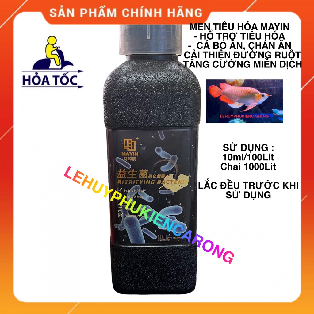 Men Tiêu Hóa Cải Thiện Đường Ruột Cho Cá Cảnh, Cá Rồng, Cá Koi Thương Hiệu MAYIN Chai 1000ml