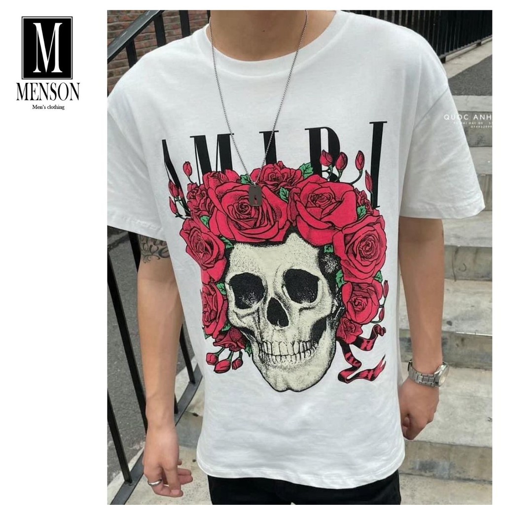 ⭐️SIÊU PHẨM⭐️Áo Phông Nam Cổ Tròn In Hình hoa hồng 3D chất mát mùa hè- Áo Thun Nam hàng hiệu họa tiết đẹp MENSON M6217