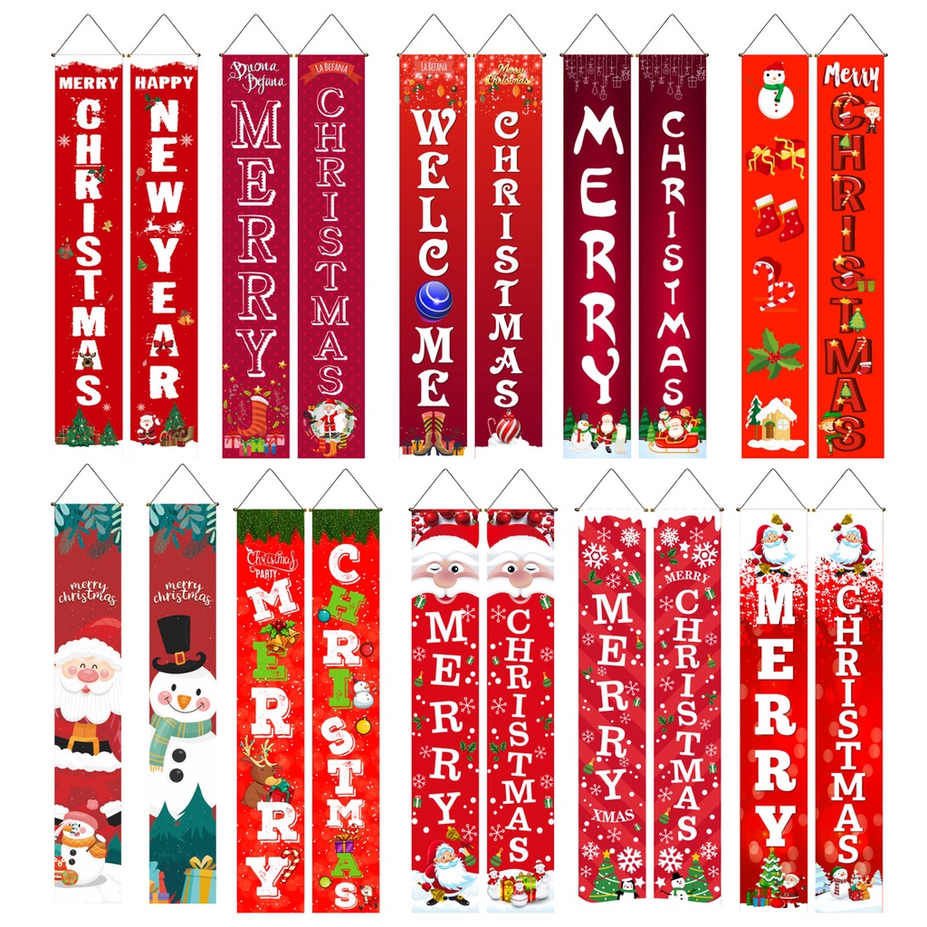 1 Cặp Băng Rôn Treo Cửa Trang Trí Giáng Sinh