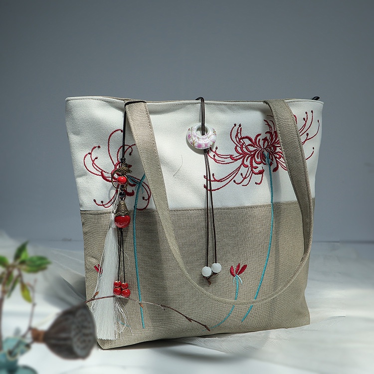 Túi tote thêu cổ phong