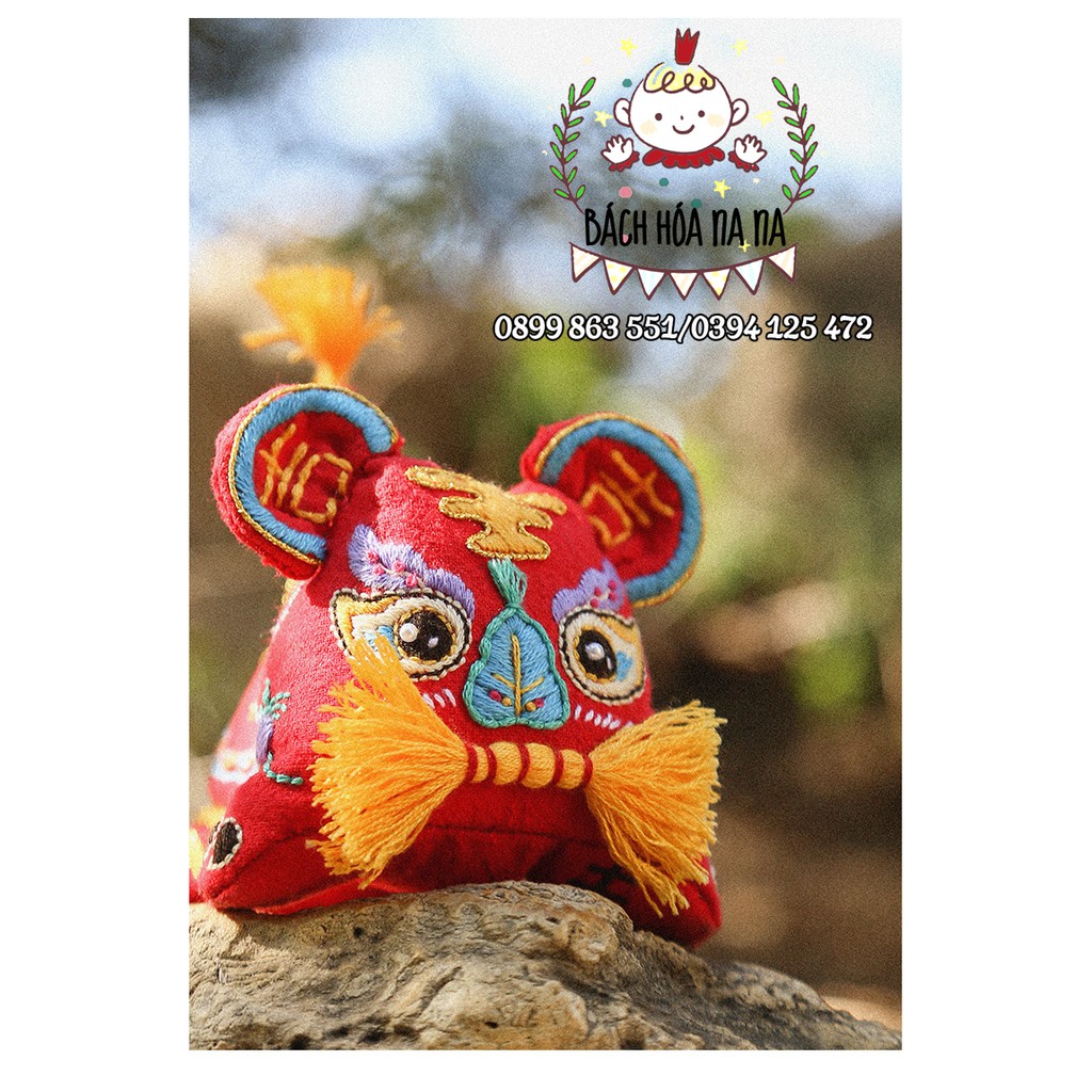 Bộ kit tự thêu DIY handmade người mới bắt đầu gói vật liệu THÊU LÂN CHIÊU TÀI - HỔ MAY MẮN - HANDMADE NA NA SHOP