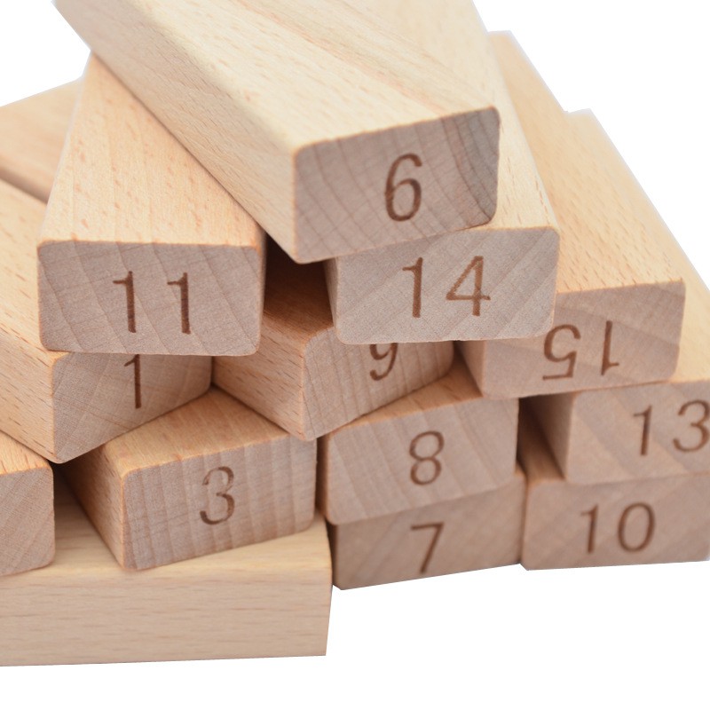 51 miếng gỗ sồi chiều cao ngăn xếp kỹ thuật số DX29 xếp chồng lớp log Đồ chơi bằng gỗ giải trí Jenga 1.0