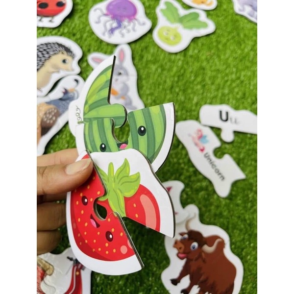 Bộ đồ chơi ghép hình tư duy 72 PUZZLE - Đồ chơi trí tuệ - Tư duy thông minh - Học chữ cái, chữ số