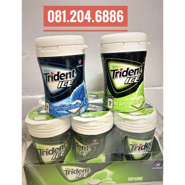 Kẹo cao su Trident lọ hũ 40 viên bạc hà và chanh