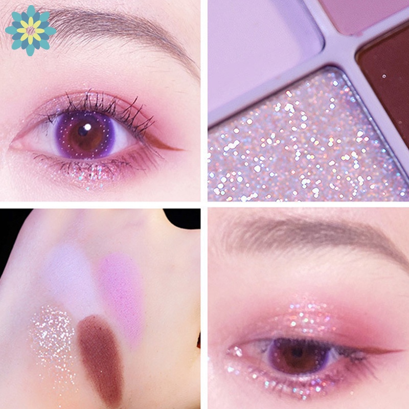 [Hàng mới về] Bảng phấn mắt 4 tông màu hiệu ứng ánh ngọc trai lấp lánh chống thấm nước lâu trôi
