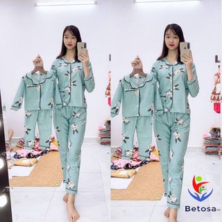 Đồ Pijama lụa cao cấp Hàn Quốc size nhí dài tay cho bé trai gái mặc nhà đẹp giá rẻ SATAPO PM001