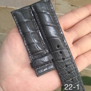 Dây đồng hồ da cá sấu màu xám khói size 18-20-22 CÁ SẤU GÒ VẤP