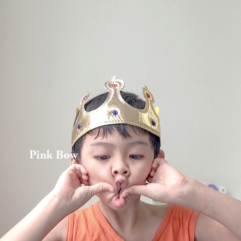 Nón chất nỉ mềm hình vương miện có quai đeo 3 màu HỒNG/VÀNG/XÁM ĐEN