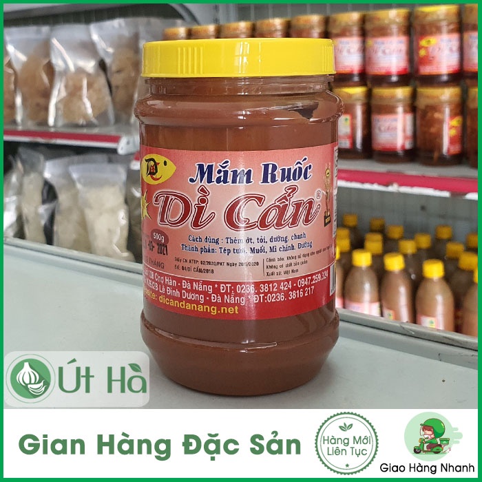 Mắm Ruốc Dì Cẩn Đà Nẵng Hủ 500gr Đặc Biệt Thơm Ngon Chuẩn Vị - Út Hà Đặc Sản