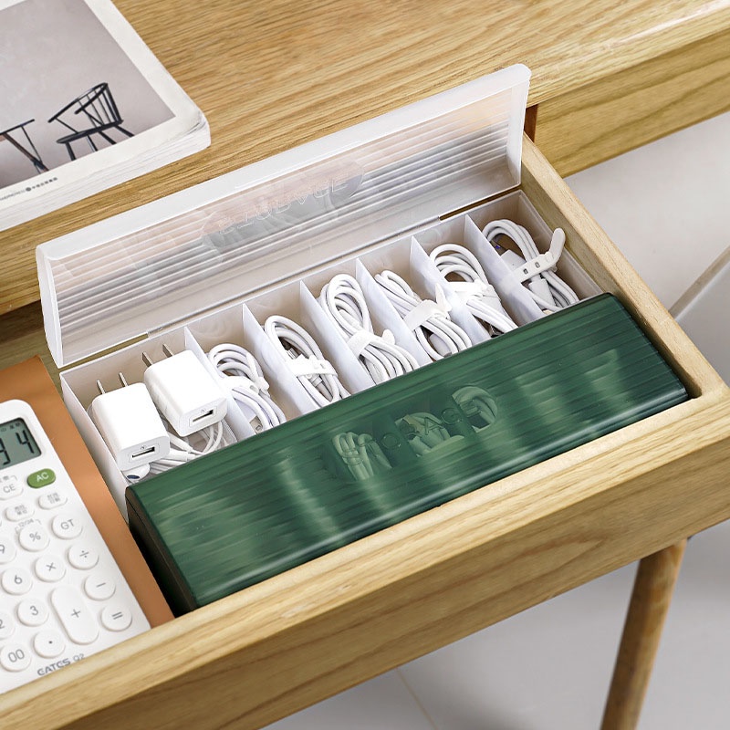 Hộp Đựng Sắp Xếp Dây Cáp Sạc Điện Thoại Để Bàn Tiện Lợi