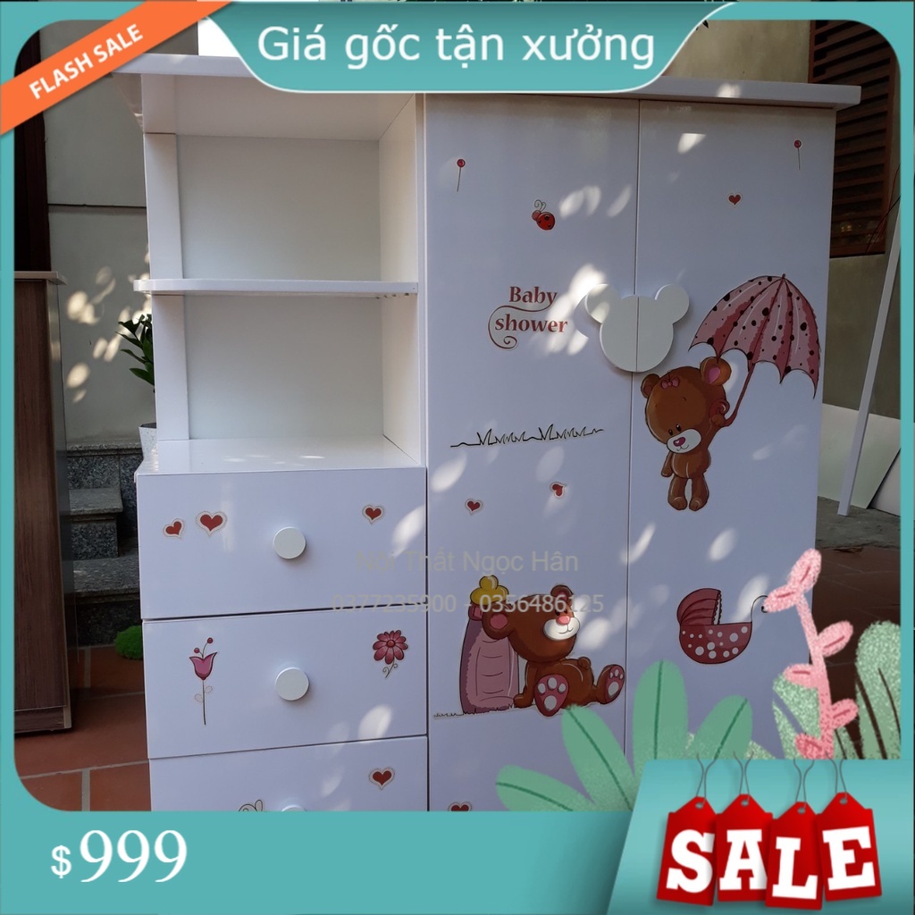 Tủ nhựa Đài Loan đựng quần áo cho trẻ sơ sinh, tủ nhựa Ngọc Hân cao cấp đẹp, bền - Miễn Phí vận chuyển lắp đặt Hà Nội.