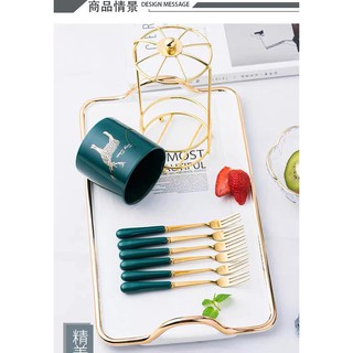 Dĩa ăn hoa quả cán sứ