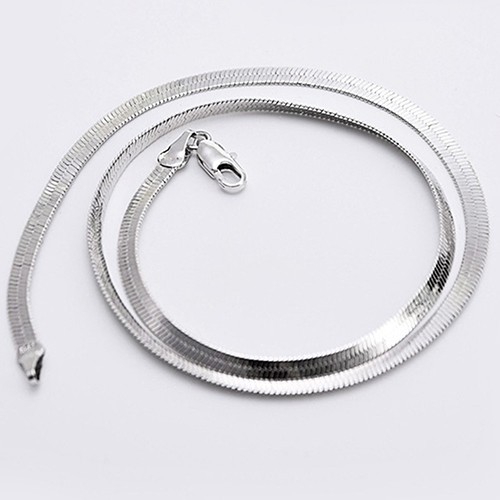 Vòng Cổ Choker Xương Cá Giả Da Rắn Bạc Trơn Đơn Giản Dùng Làm Quà Tặng Cho Nam Nữ