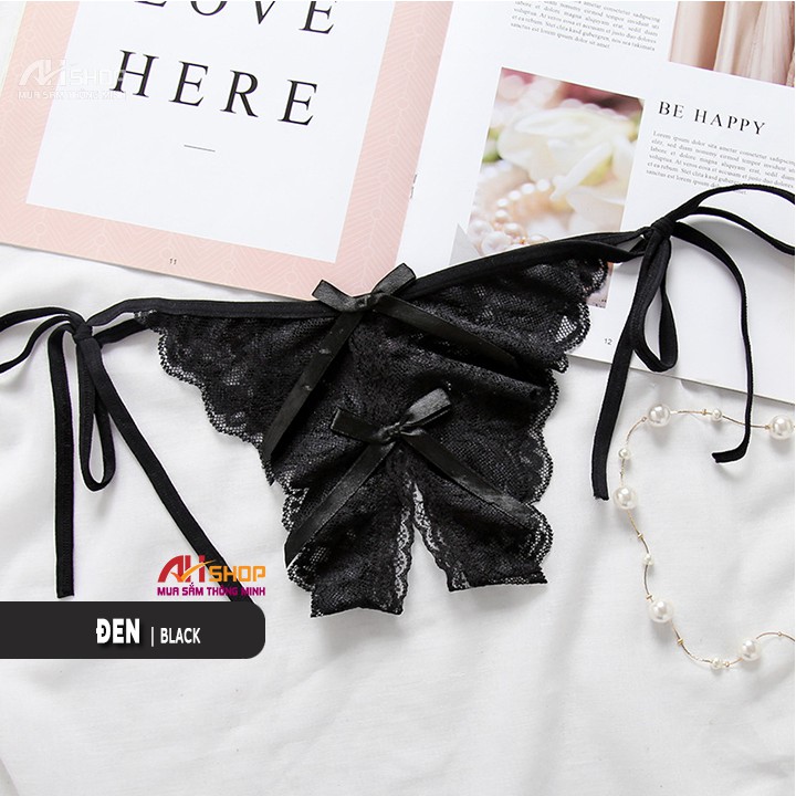 Km quần lót nữ xẻ đáy sexy freesize, quần chip ren khoét đáy gợi cảm xì lip cột dây giá sập sàn shopee 2085 loại 1