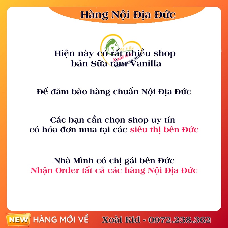 Sữa Tắm, Dưỡng Thể Hương Nước Hoa Vanilla Đức Đủ BILL | BigBuy360 - bigbuy360.vn