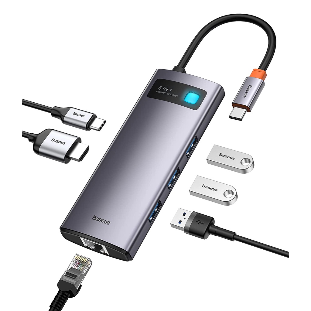 Bộ Chuyển đổi 9 in 1 đa năng BaseusHDMI 4K ,VGA ,LAN ,USB 3.0 , PD 100W,SD 2.0 Cho Laptop / Macbook / Samsung / Xiaomi | BigBuy360 - bigbuy360.vn