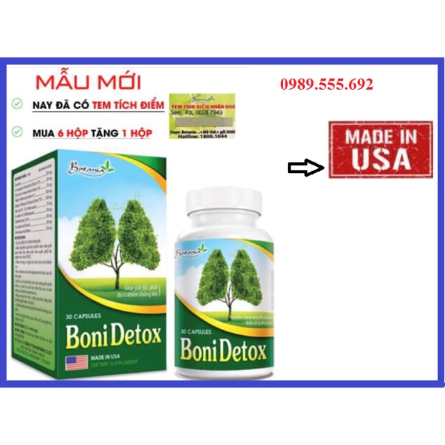 ✅BoniDetox- Giúp Giải Độc Phổi, Phòng Ngừa Ung Thư Phổi ( Mua 6 Tặng 1 Bằng Tem Tích Điểm)