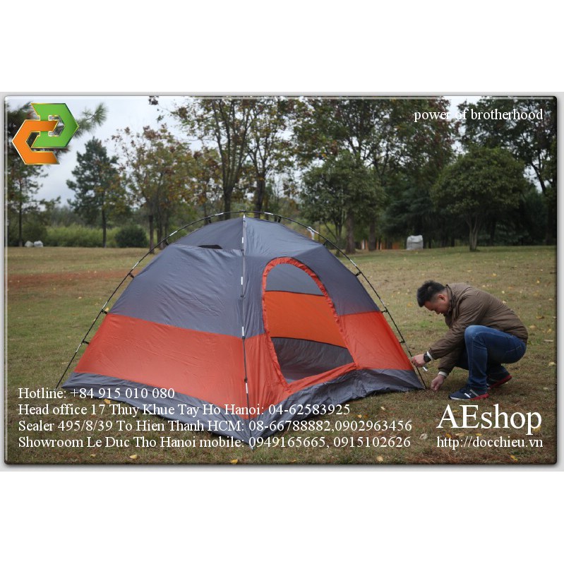 Lều cắm trại 3-4 người lều dã ngoại 2 lớp chống bão