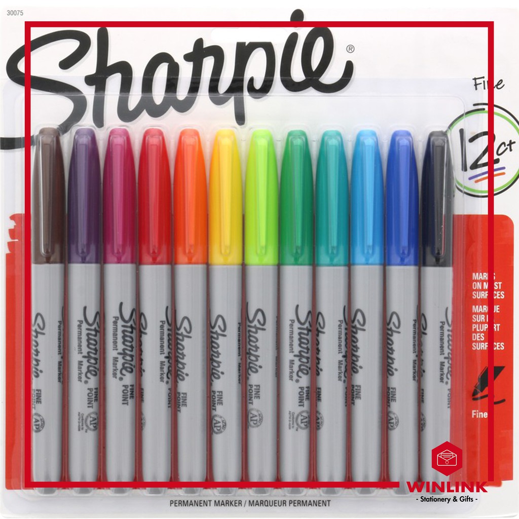 Bộ 10 cây Bút lông Sharpie Permanent Markers, Fine Point