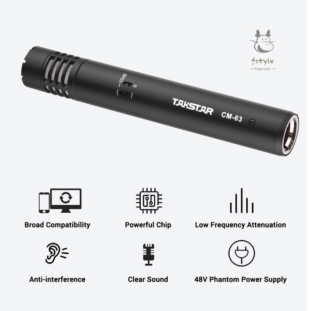Micro Thu Âm Chuyên Nghiệp Takstar Cm-63 Xlr 48v