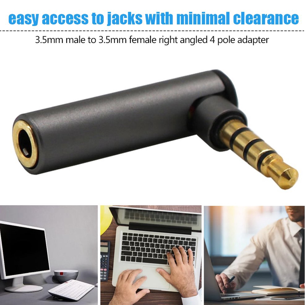 1 Đầu Chuyển Đổi Giắc Cắm 3.5mm Sang Lỗ Cắm L 90 Độ