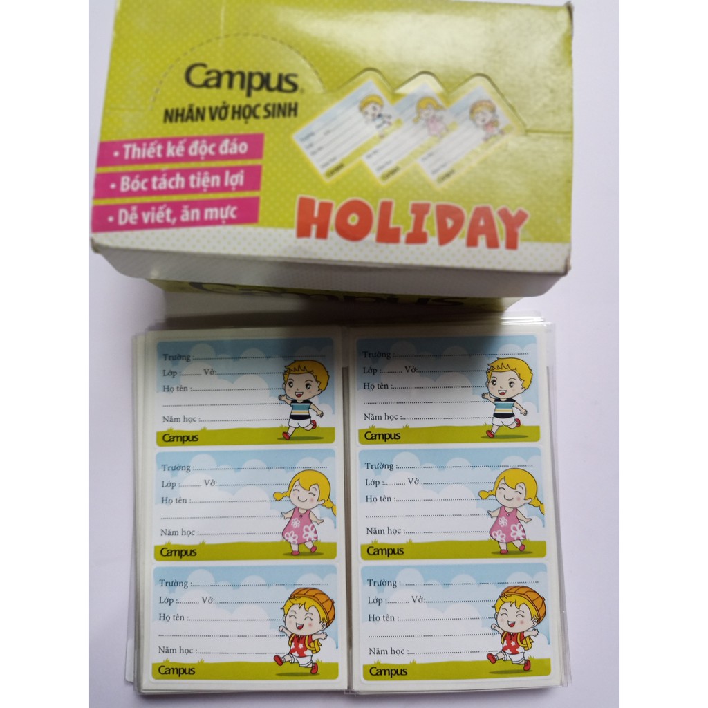 Nhãn vở Campus HOLIDAY 12c/tập