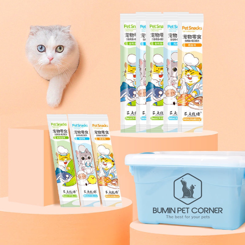 Combo 10 thanh Súp thưởng cho mèo Mr. Meow thanh 15g - Bumin Pet Corner