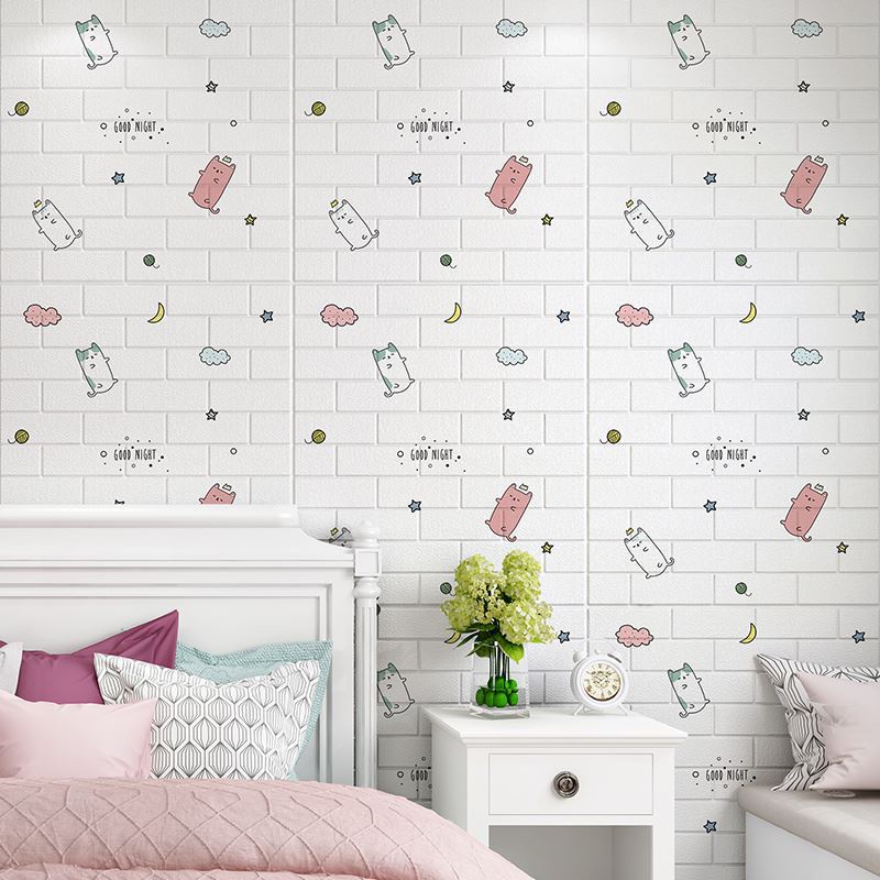 Xốp Dán Tường Hoạt Hình 3D Siêu Dễ Thương, Kích Thước 70*77 cm, Mặt Sau Có Sẵn Keo