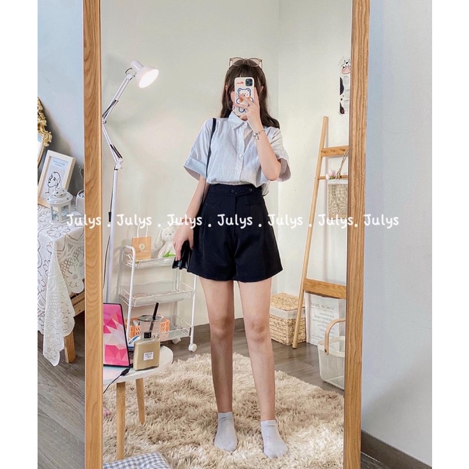 Quần short cạp cao cúc bấm (ảnh thật shop chụp kèm video)