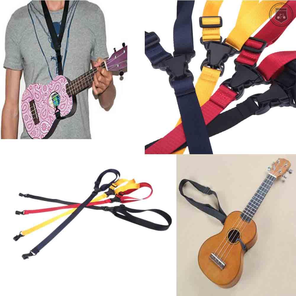 Dây Đeo Đàn Ukulele Bằng Nylon Có Thể Điều Chỉnh Kèm Móc Đen