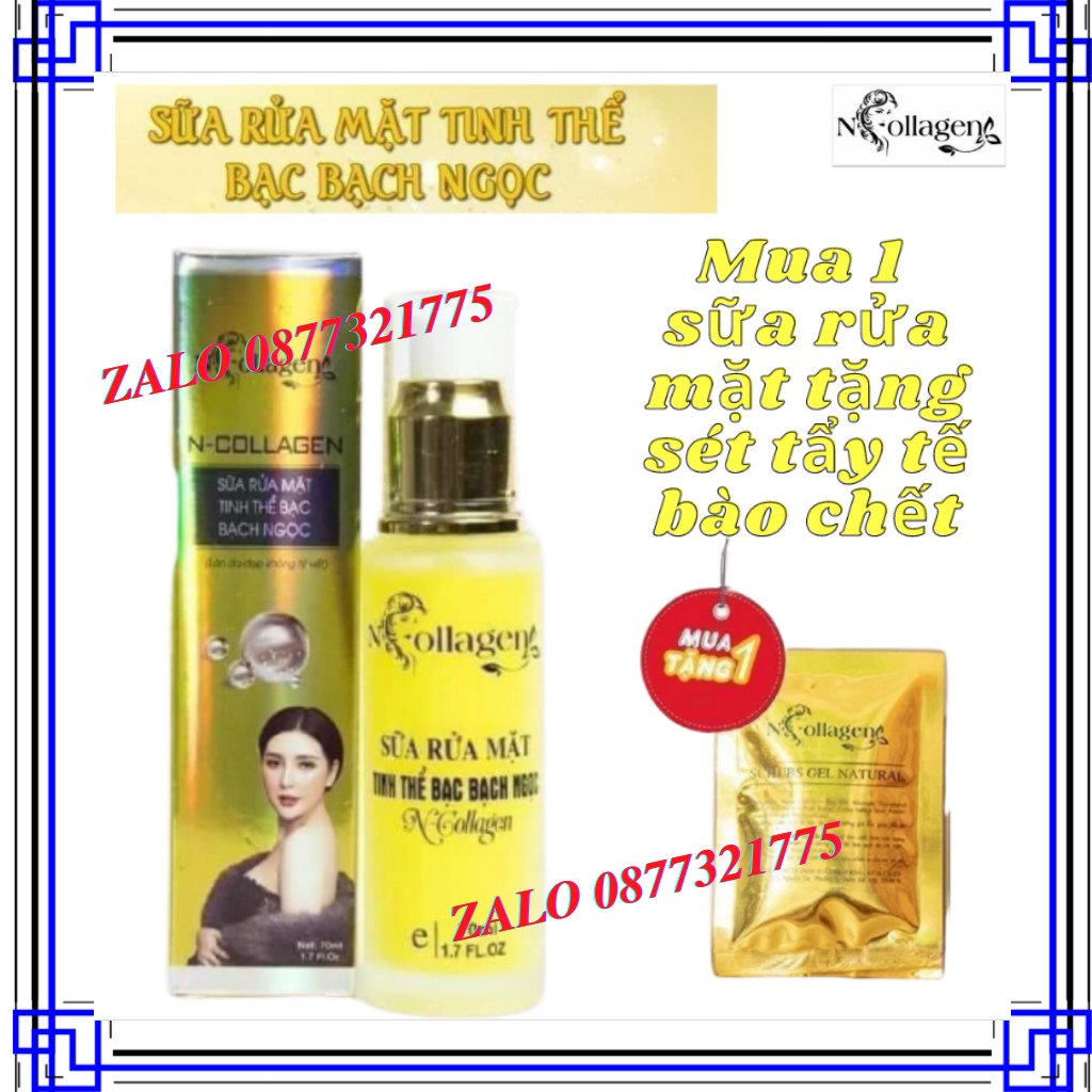 [HÀNG CHÍNH HÃNG] SỮA RỬA MẶT TINH THỂ BẠC BẠCH NGỌC N.COLLAGEN (Làm sạch sâu bụi, kem thừa trên da, giảm nhờn)