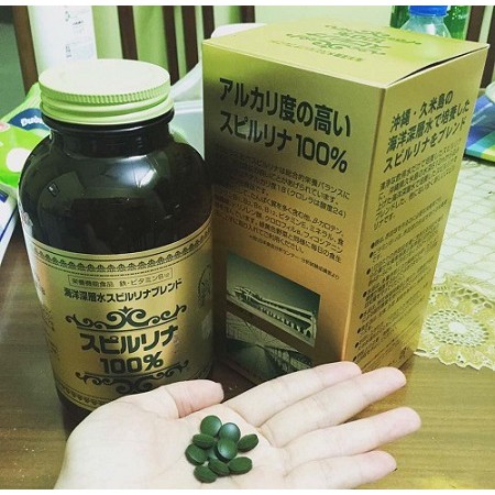 (Date 1/2023) Tảo Xoắn HỘP TEM ĐỎ 2200 VIÊN Spirulina Nhật Bản