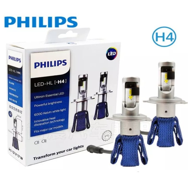 [Mã BMBAU300 giảm 7% đơn 499K] Bóng đèn pha xe hơi Philips công suất 17W 12V 6000K LED MÃ H4 - HÀNG CHÍNH HÃNG