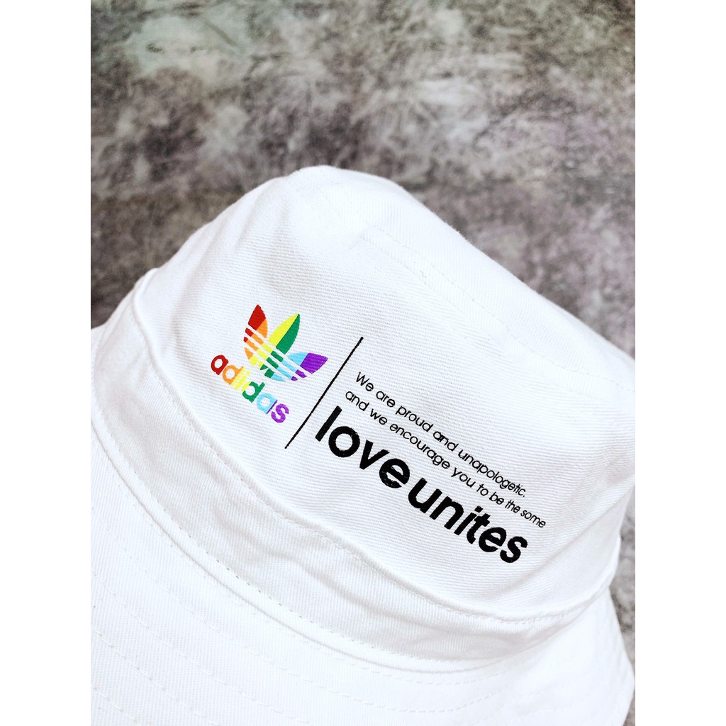 (HÀNG XUẤT XỊN) Mũ / nón bucket trắng PRIDE BUCKET HAT