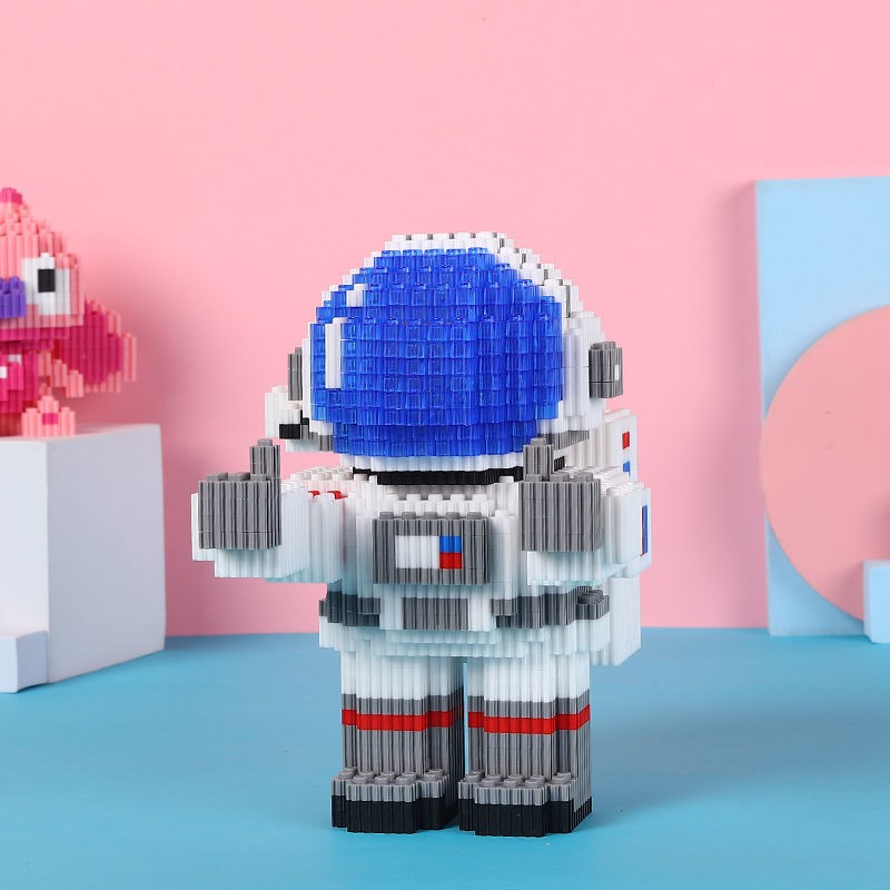 Thu nhỏ lắp ráp khối đồ chơi giáo dục hạt tương thích với trò xếp hình trẻ em Lego phi hành gia vũ trụ lớn dành