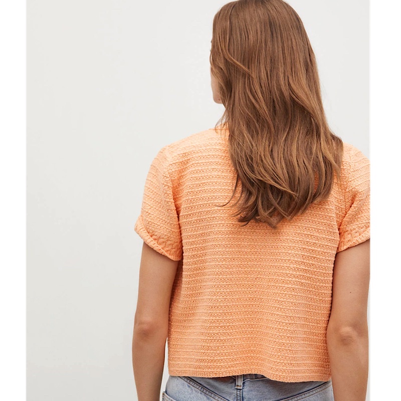 Áo Cadigan Dạ Tweed Ngắn Tay Mango