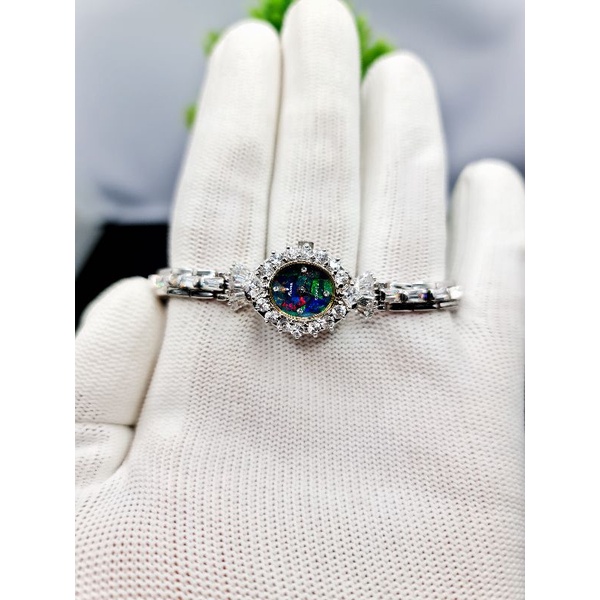 Đồng hồ nữ mặt Opal đá pha lê full dây Thụy sĩ