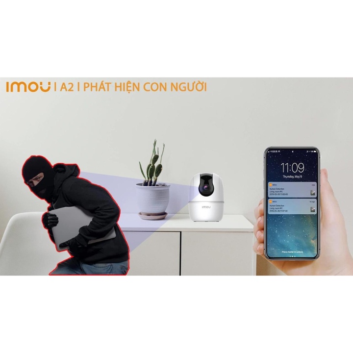 [Chính Hãng] Camera IP Wifi IMOU A2 IPC-A42P-D 4MP Chính hãng ( Chuẩn nén H.265, Đàm thoại 2 chiều, Có LAN)