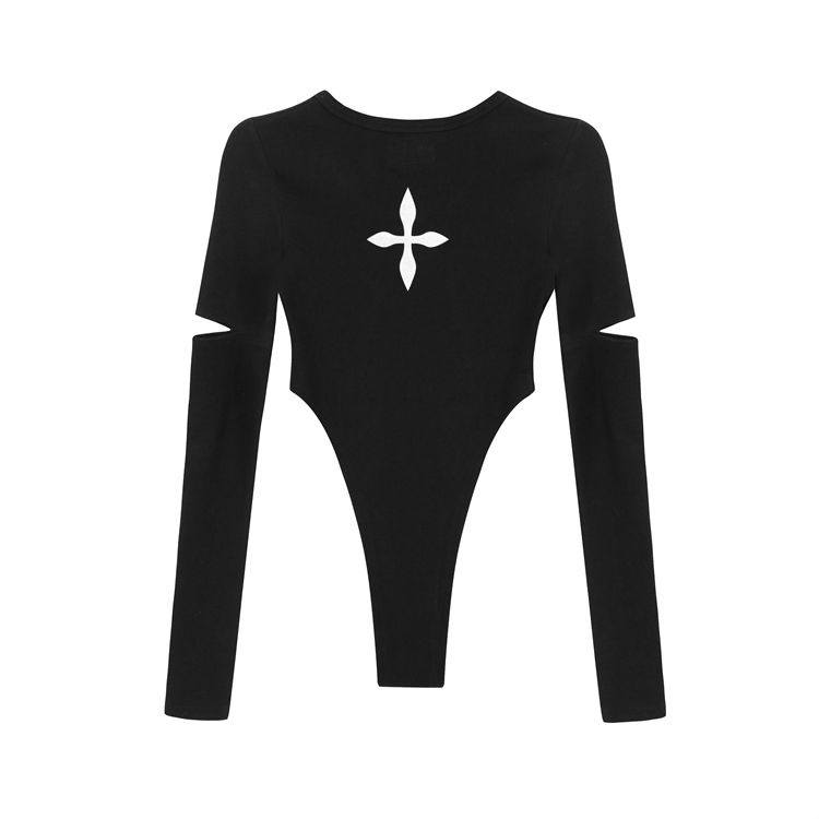 smfk infinite deconstruction jumpsuit black tight top slim sexy T-shirt sports style short 2022 | BigBuy360 - bigbuy360.vn