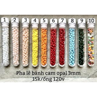 Ống 120 viên pha lê bánh cam opal 3mm - nguyên liệu handmade