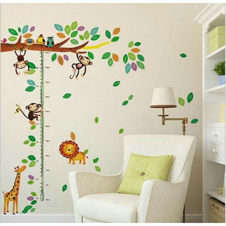 Decal Dán Tường Đo Chiều Cao Khỉ Con SK9128 | BigBuy360 - bigbuy360.vn