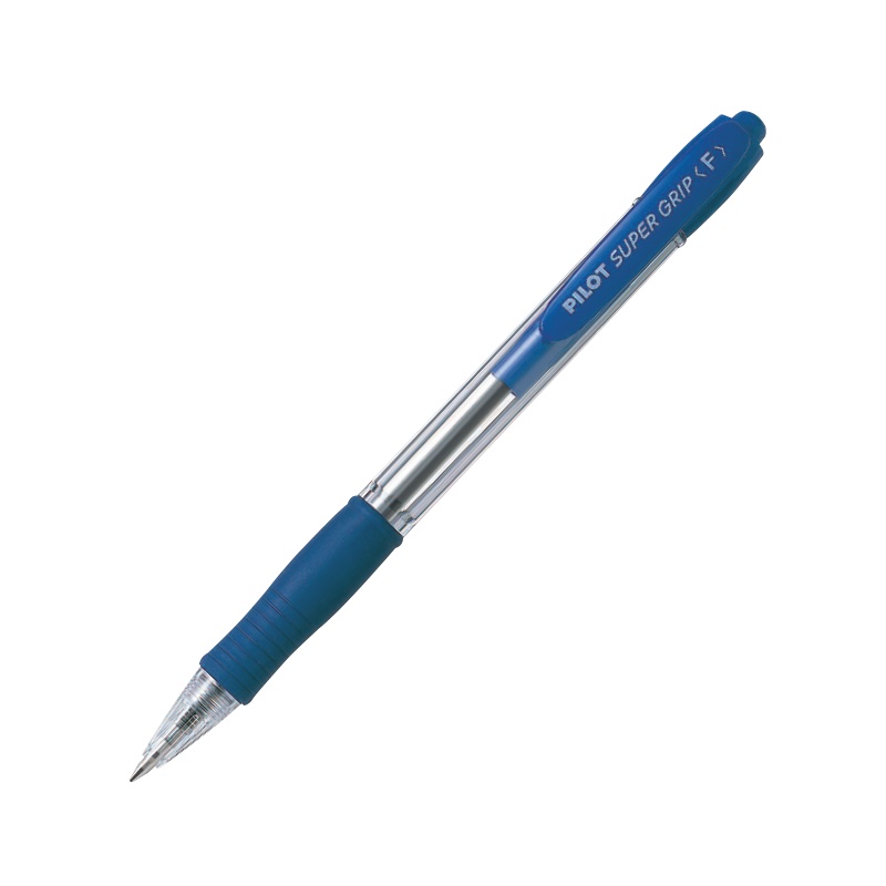 Combo Pilot 08 : Bút bi Acroball mực xanh, Bút bi Super Grip mực xanh, Bút dạ quang màu vàng