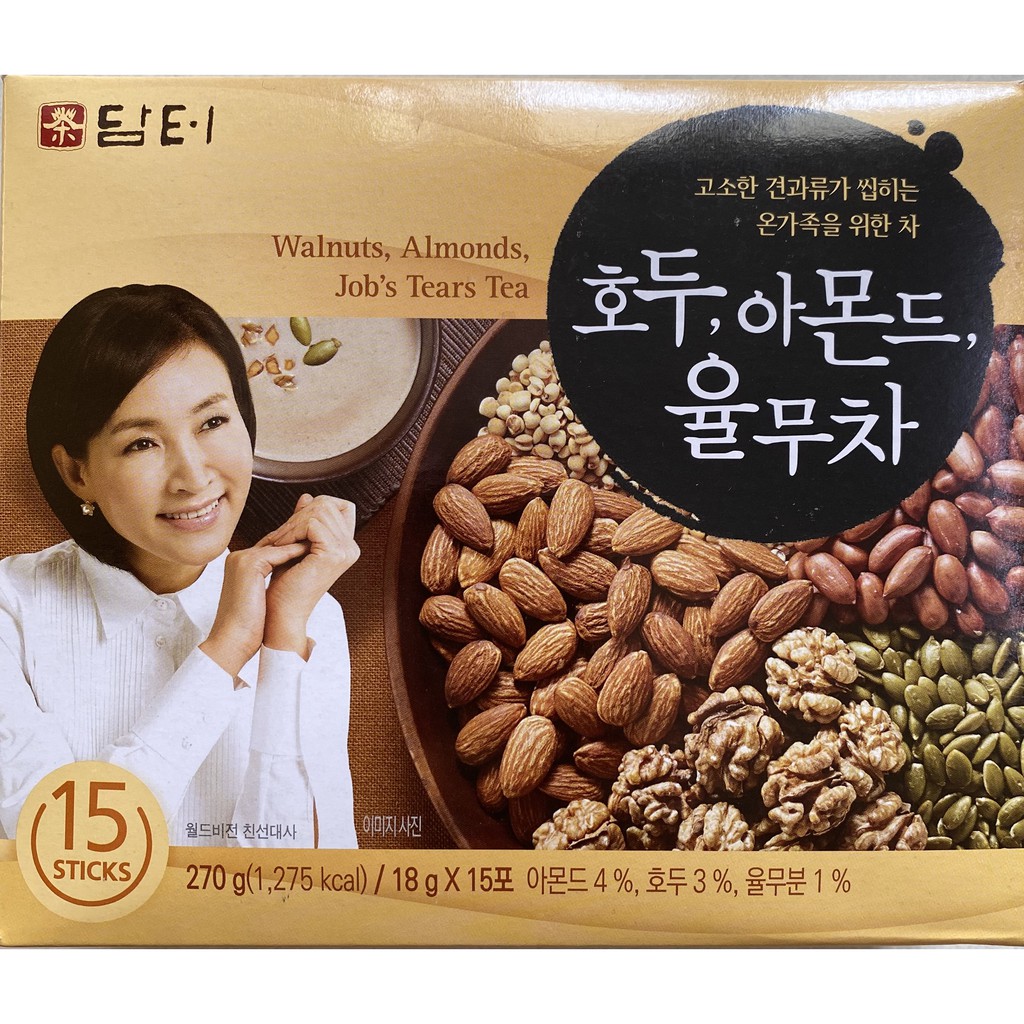 Bột ngũ cốc dinh dưỡng óc chó hạnh nhân Hàn Quốc Damtuh hộp 15 gói