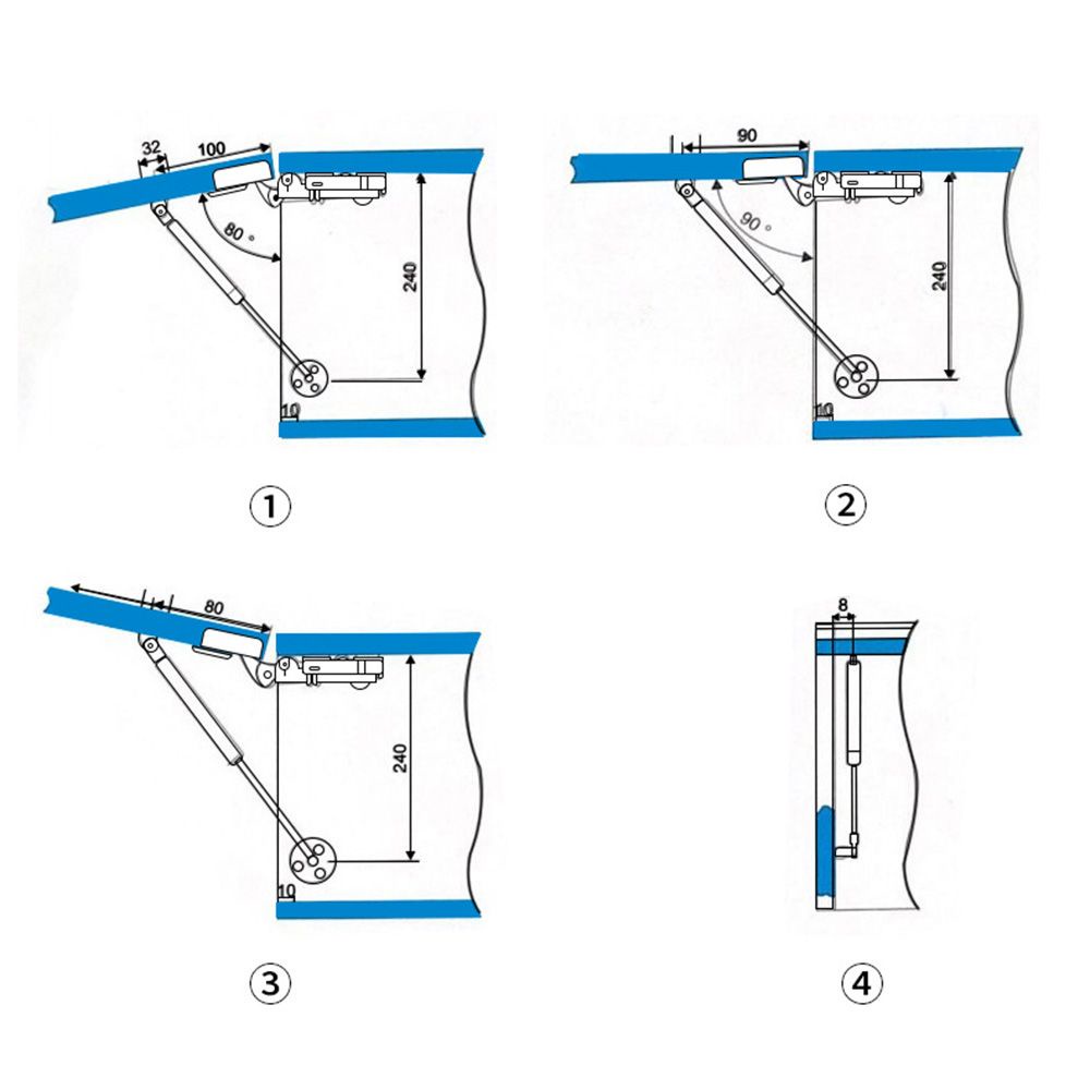 Thanh chống thủy lực hỗ trợ cửa tủ nhà bếp