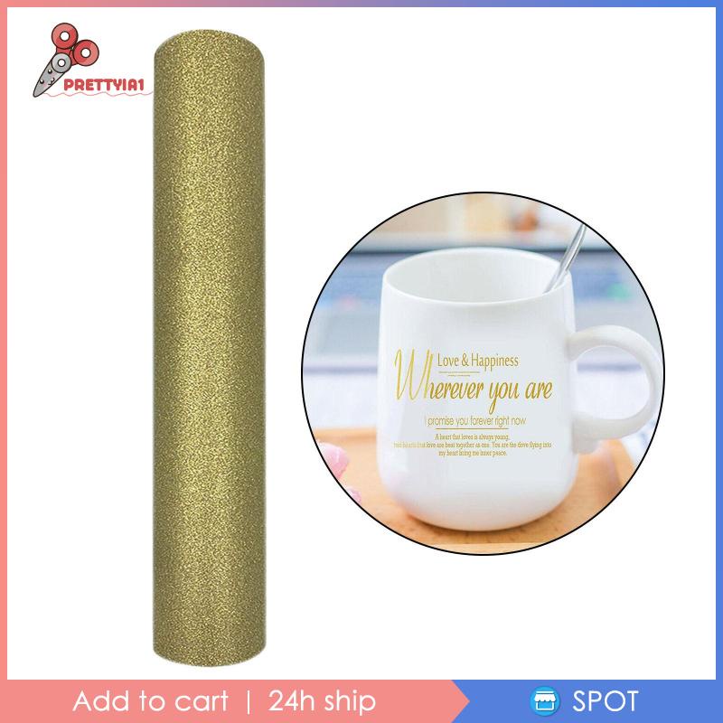 [Prettyia1] Cuộn Giấy Vinyl Truyền Nhiệt HTV Cho Quần Áo Màu Vàng Kim 30x50cm