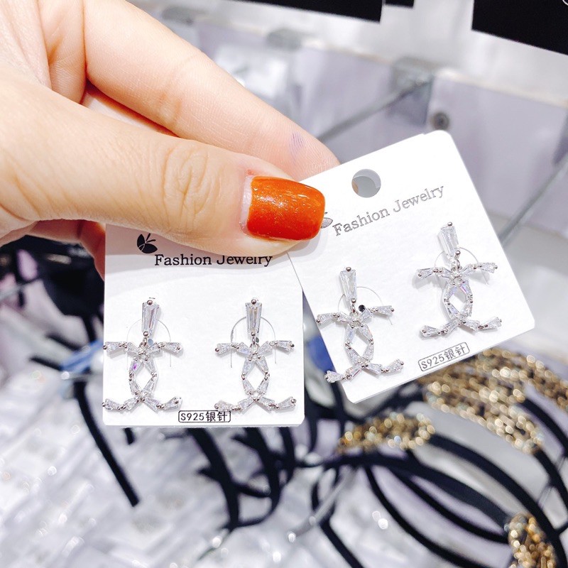 khuyên tai chân bạc 925