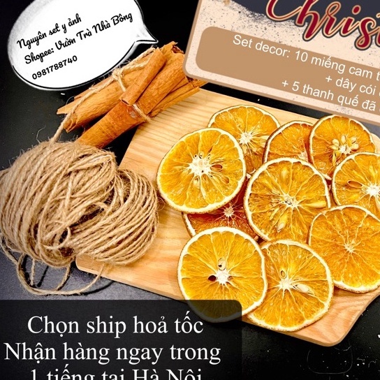 Set Cam Tươi Sấy Decor Kèm Quế Và Dây Thừng Decor Giáng Sinh Noel Làm Bánh Làm Nến Handmade( Có Ship Hoả Tốc Hn)