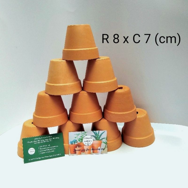 [RẺ VÔ ĐỊCH] COMBO 10 Chậu Đất Nung 8x7cm